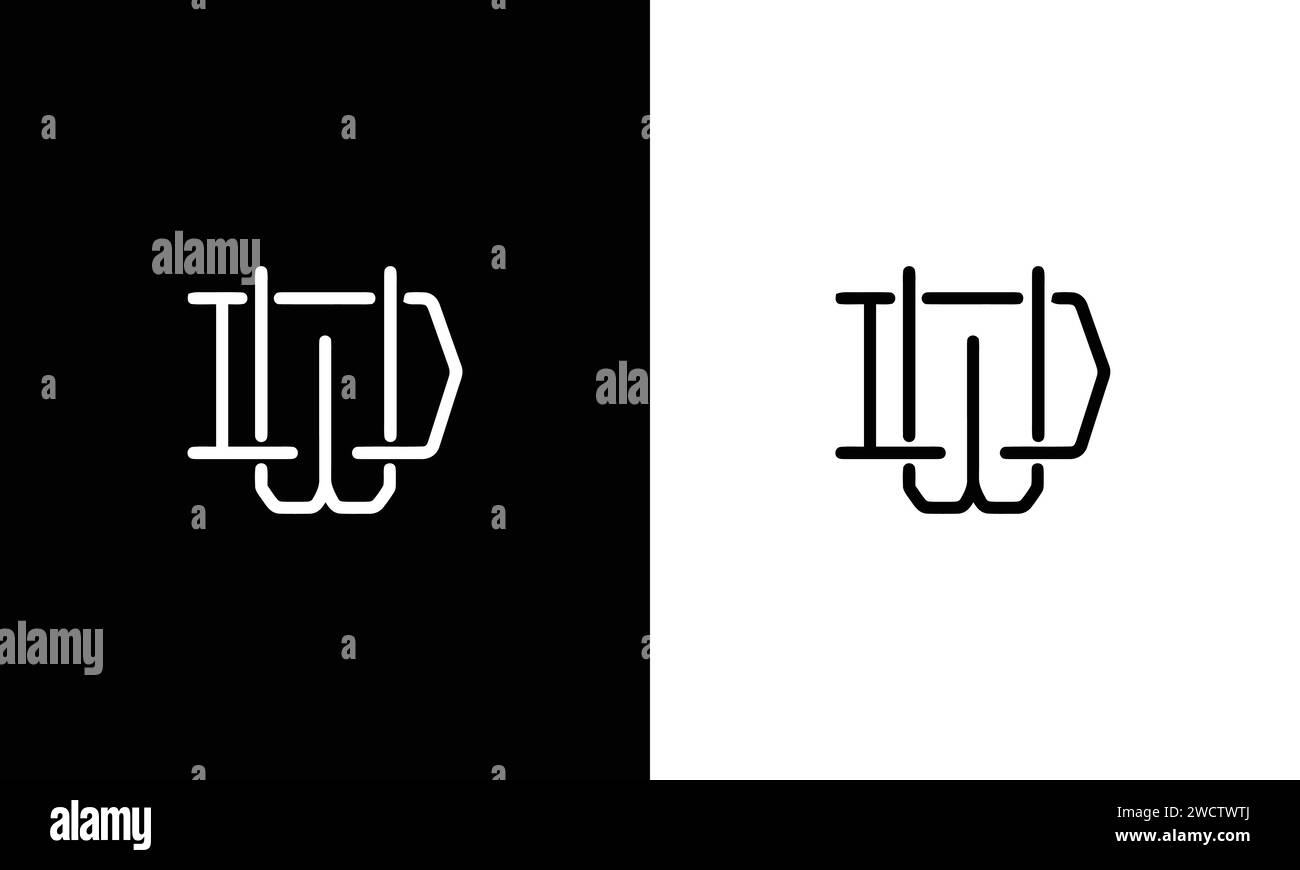 Lettera iniziale Logo DW o WD Logo Design Vector Illustrazione Vettoriale