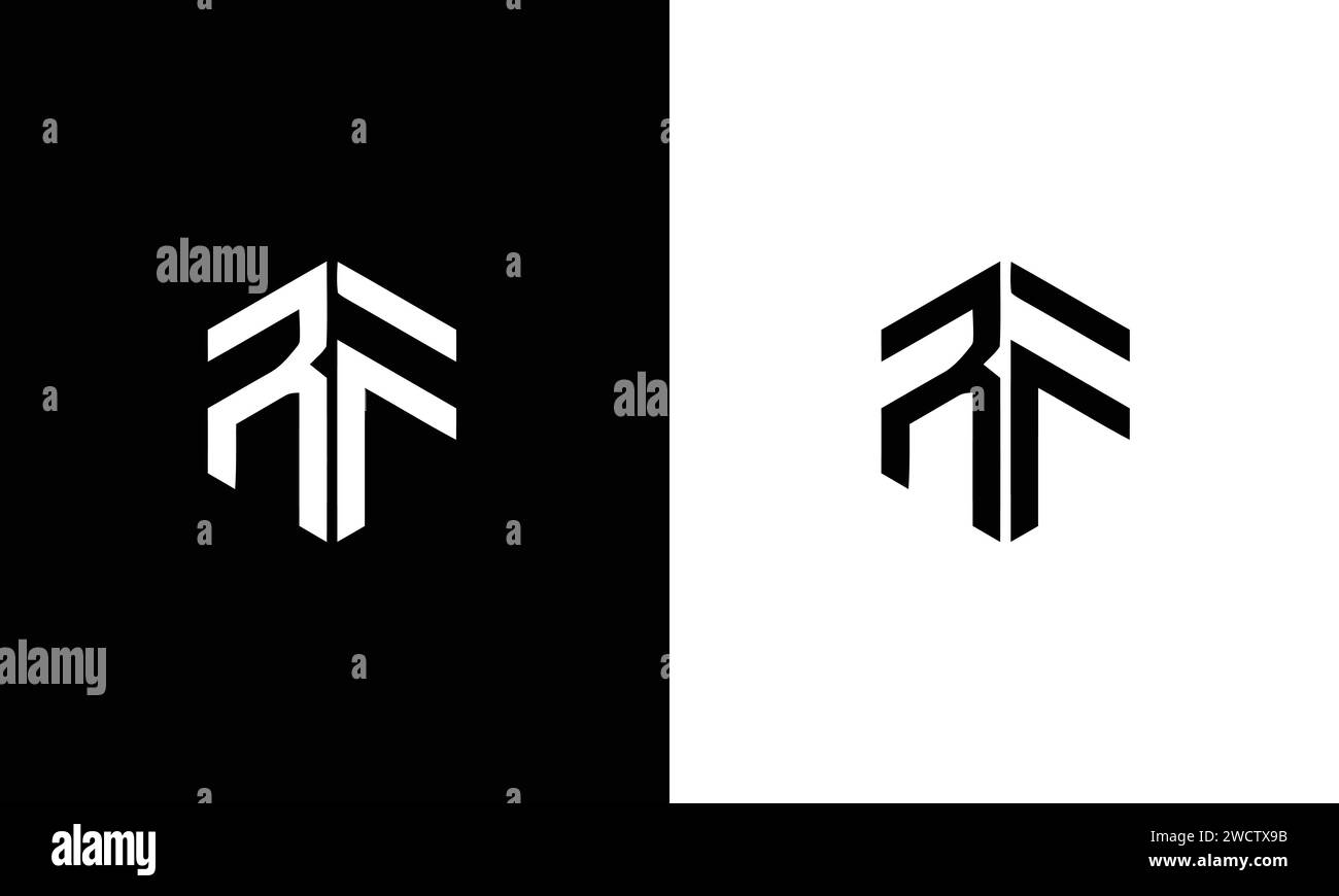 Icona lettera alfabetica logo RF Illustrazione Vettoriale