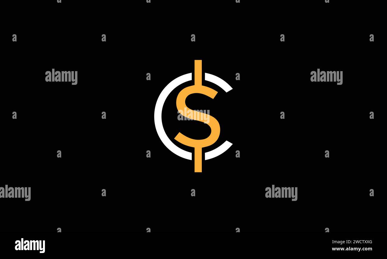 Modello di design geometrico con logo Letter CS Illustrazione Vettoriale