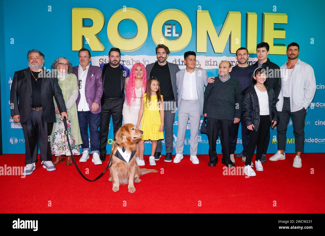 Città del Messico, Messico. 16 gennaio 2024. Attori Jorge Aragon, Concepcion Taboada, Pedro Pablo Ibarra, Jose Eduardo Derbez, Herlanlly Rodriguez, Giuseppe gamba, Edgar Vivar, Carlos ferro, Danilo Carrera e Uriel del Toro sono presenti al Red carpet della prima del film ''Roomie'' al Cinepolis Perisur di città del Messico, Messico, il 16 gennaio 2024. (Foto di Luis Marin/Eyepix Group) credito: NurPhoto SRL/Alamy Live News Foto Stock Città del Messico, Messico. 16 gennaio 2024. Attori Jorge Aragon, Concepcion Taboada, Pedro Pablo Ibarra, Jose Eduardo Derbez, Herlanlly Rodriguez, Giuseppe gamba, Edgar Vivar, Carlos ferro, Danilo Carrera e Uriel del Toro sono presenti al Red carpet della prima del film ''Roomie'' al Cinepolis Perisur di città del Messico, Messico, il 16 gennaio 2024. (Foto di Luis Marin/Eyepix Group) credito: NurPhoto SRL/Alamy Live News Foto Stock