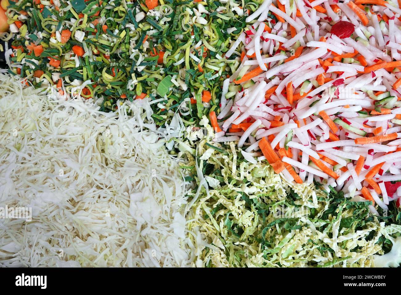 Verdure fresche tagliate Foto Stock