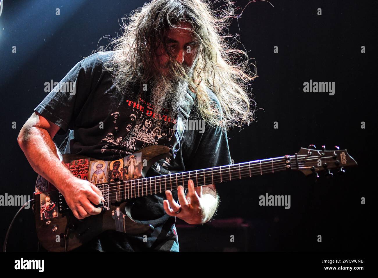 Trey Spruance (chitarra) suonando dal vivo con MR. Bungle Foto Stock