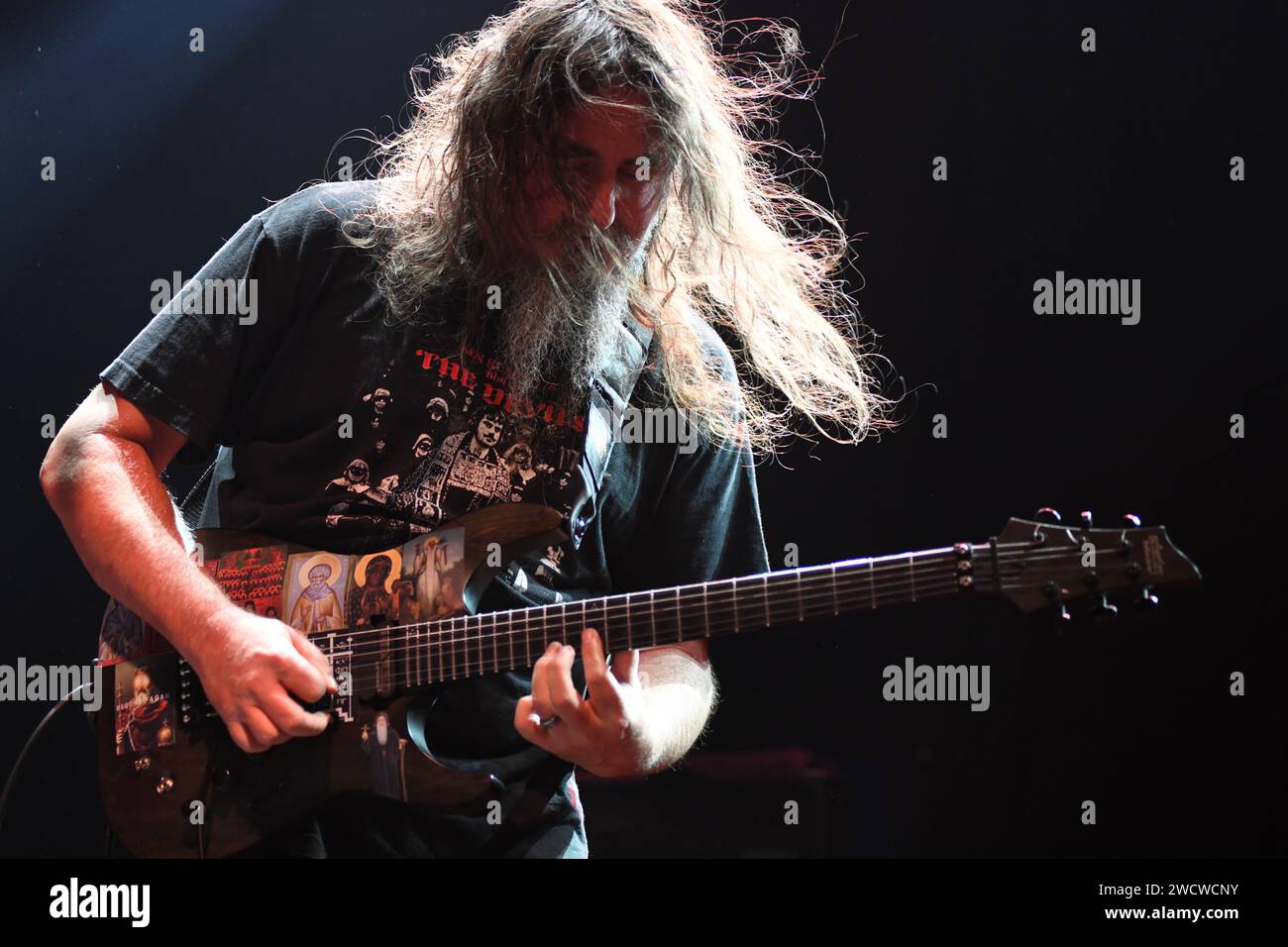 Trey Spruance (chitarra) suonando dal vivo con MR. Bungle Foto Stock