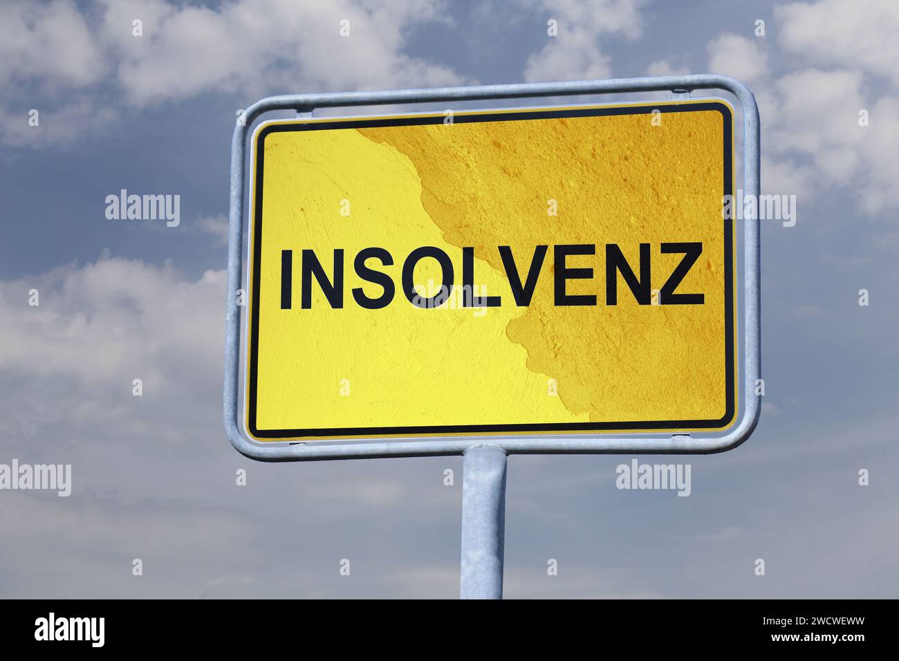 Immagine del simbolo: Sigla tedesca con la scritta INSOLVENZ (insolvenza) Foto Stock