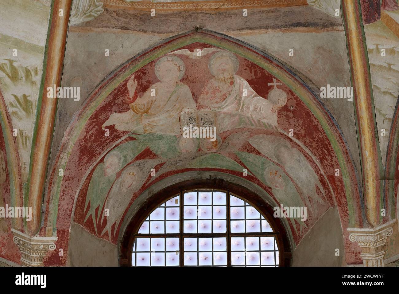 Trinità - affresco - Lorenzo di Pietro detto il Vecchietta e Paolo Schiavo - XV secolo - Castiglione Olona (va), Collegiata Foto Stock