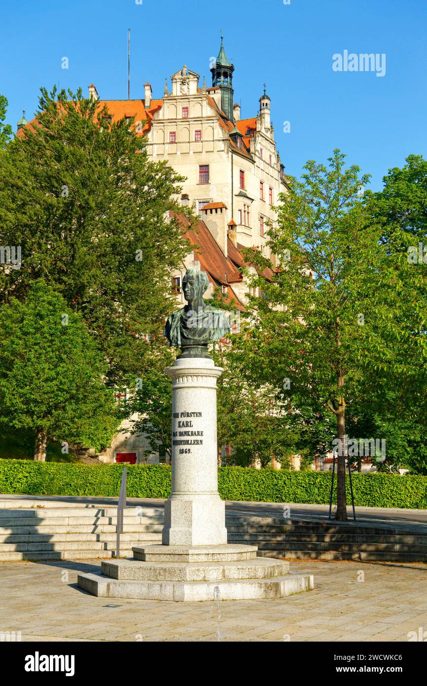 Germania, Baden Wurttemberg, Alta Svevia (Schwäbische Alb), Sigmaringen, Sigmaringen Castle, un Castello Hohenzollern, royal palazzo residenziale e sede amministrativa dei principi di Hohenzollern-Sigmaringen Foto Stock