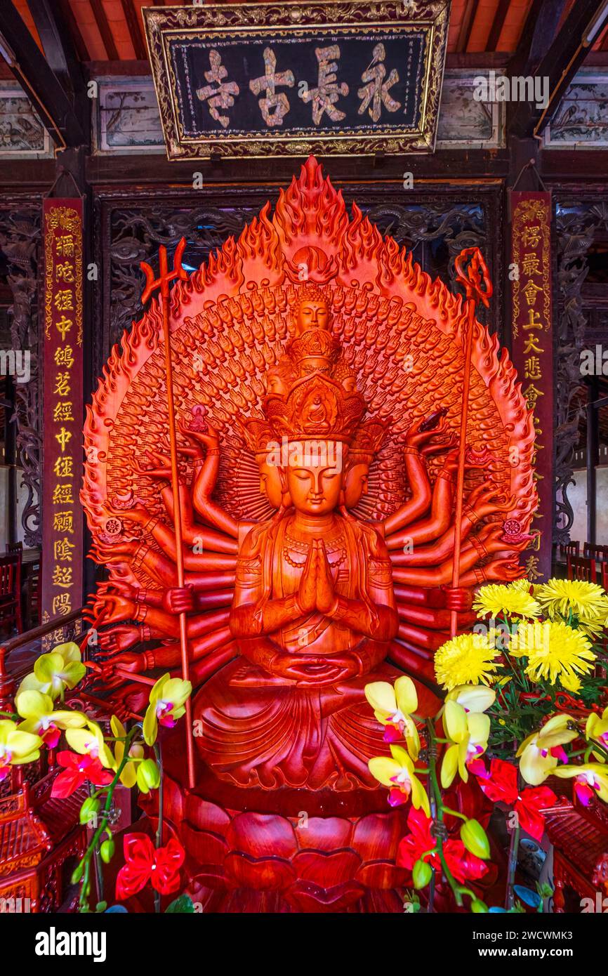 Vietnam, Delta del Mekong, My Tho, tempio buddista Vinh Trang Foto Stock