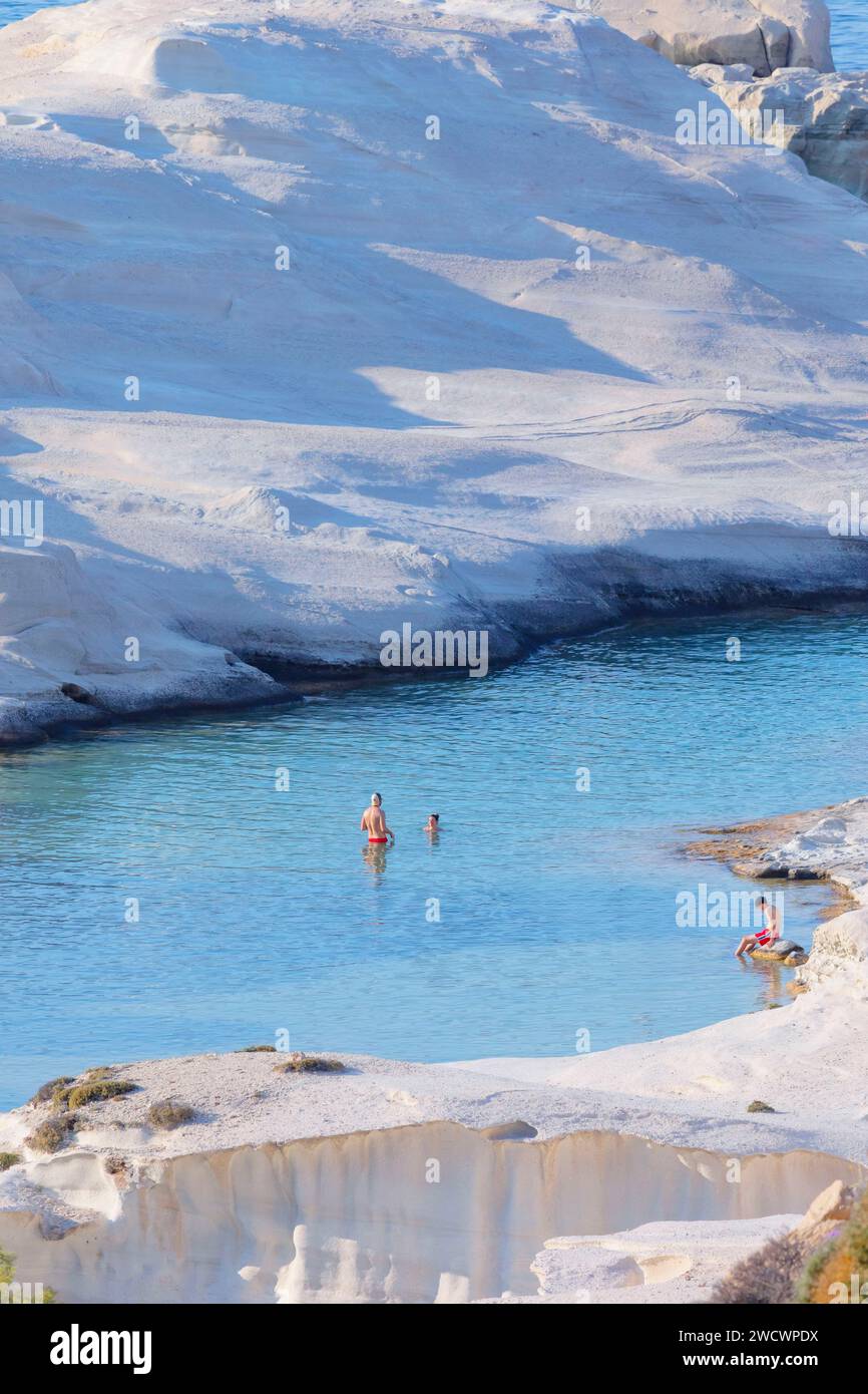 Grecia, Cicladi, Milos, Sarakiniko Beach, Sarakiniko Foto Stock