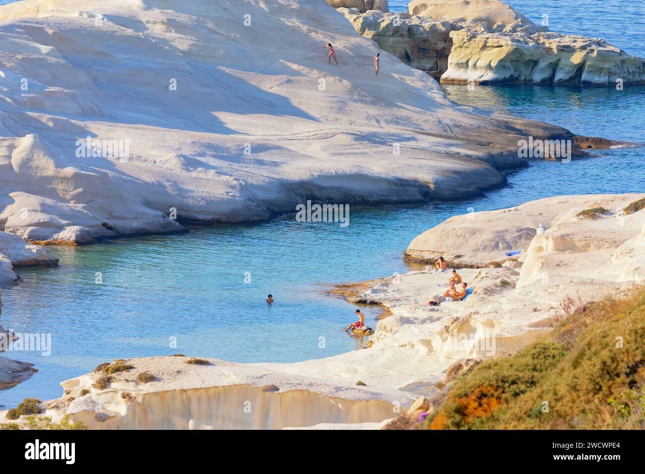 Grecia, Cicladi, Milos, Sarakiniko Beach, Sarakiniko Foto Stock