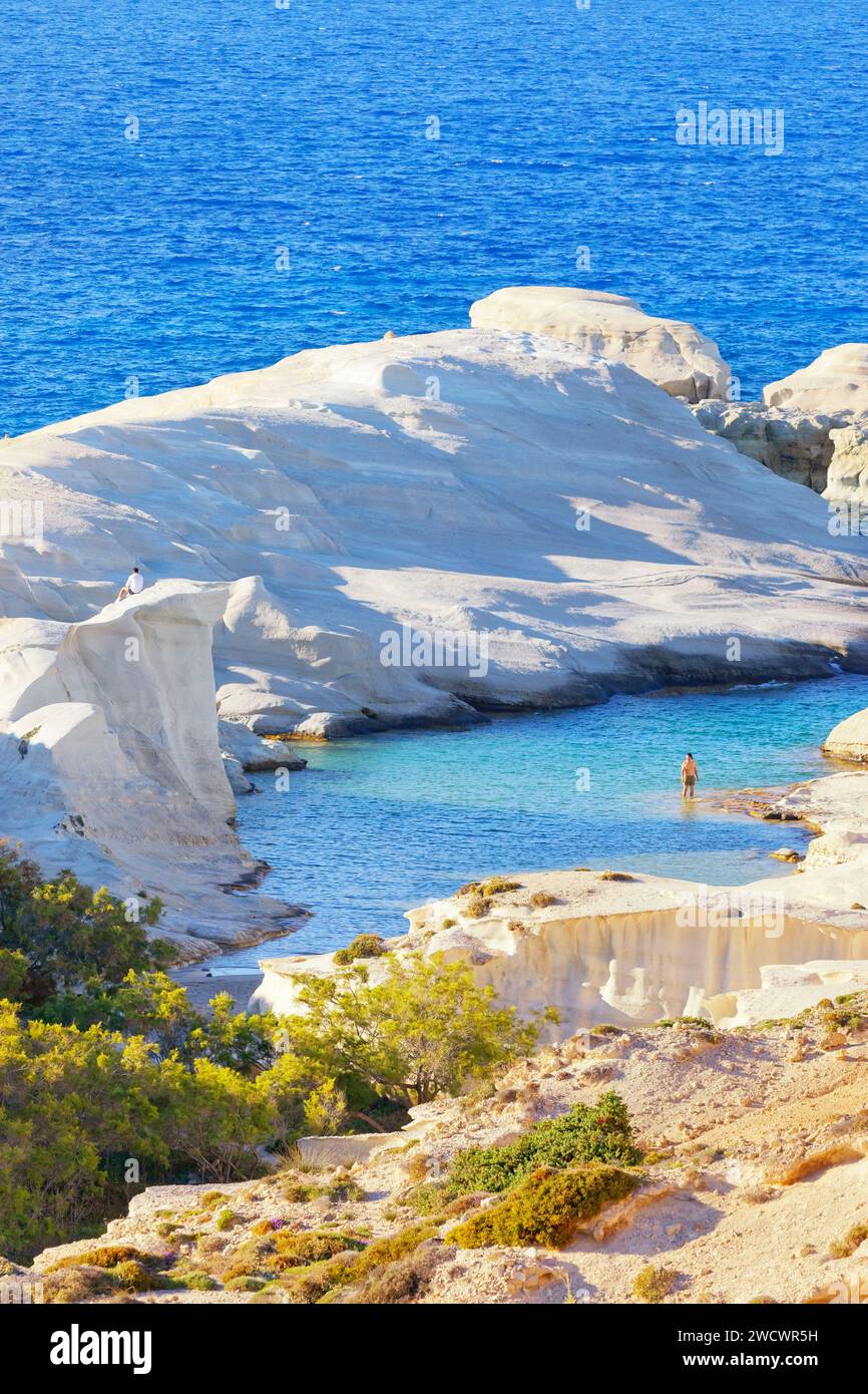 Grecia, Cicladi, Milos, Sarakiniko Beach, Sarakiniko Foto Stock