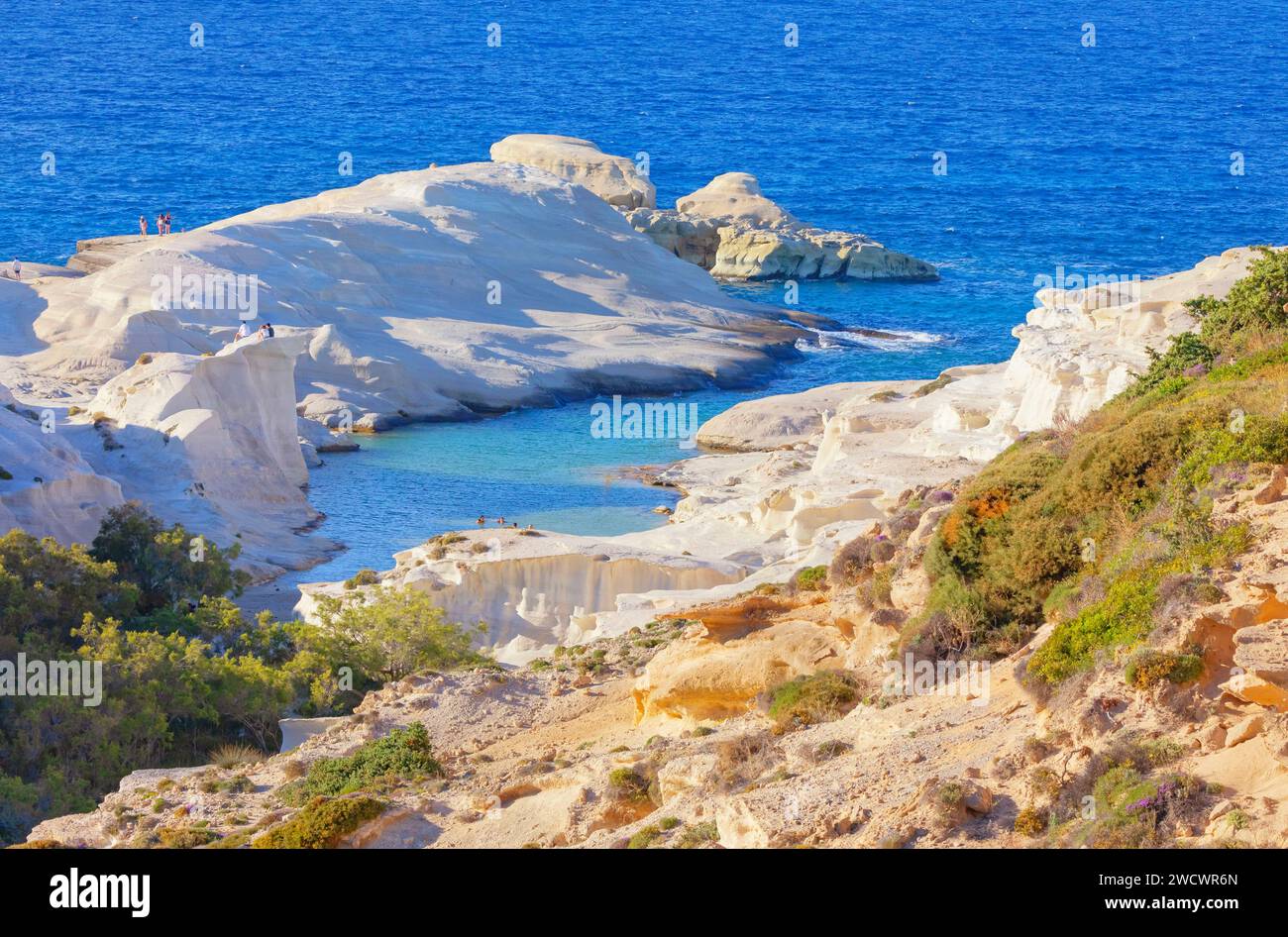 Grecia, Cicladi, Milos, Sarakiniko Beach, Sarakiniko Foto Stock