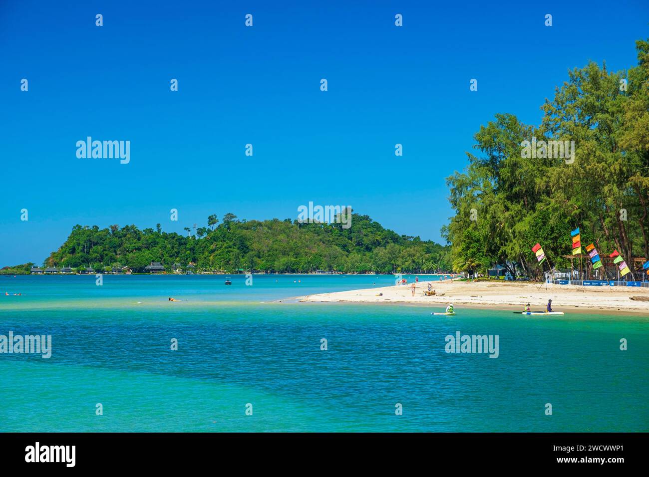 Thailandia, provincia di Trat, isola di Ko Chang, foce del fiume Khlong Prao e spiaggia di Chai Chet Foto Stock