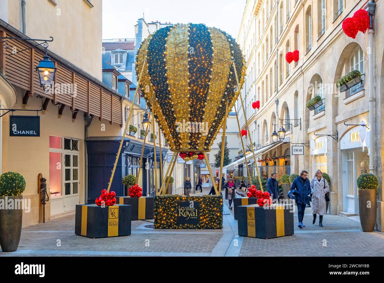 Francia, Parigi, Passage Royale durante le festività natalizie Foto Stock