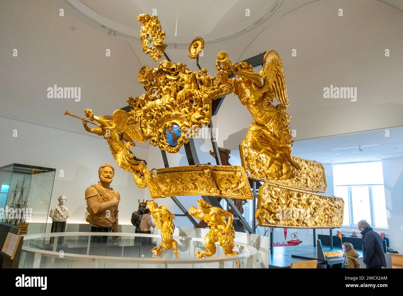 Francia, Parigi, Palais de Chaillot, ala Passy, Museo marittimo, decorazioni della Royal Galley la reale dal 1688 al 1694 Foto Stock