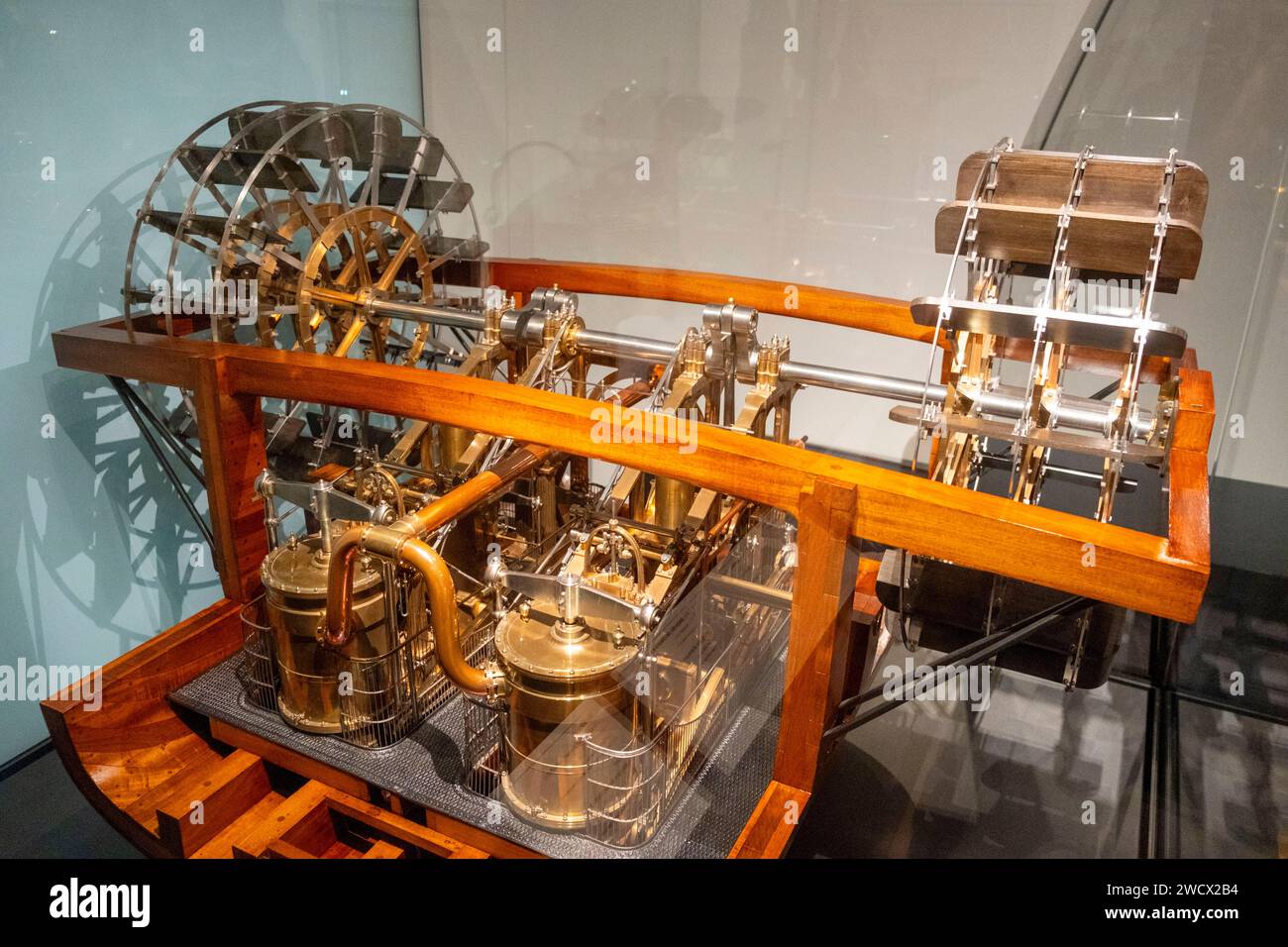 Francia, Parigi, Palais de Chaillot, ala Passy, Museo marittimo, modello del motore a vapore Sphinx Foto Stock