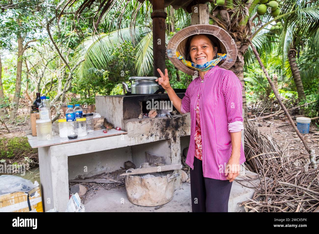 Il Vietnam, il Delta del Mekong Foto Stock