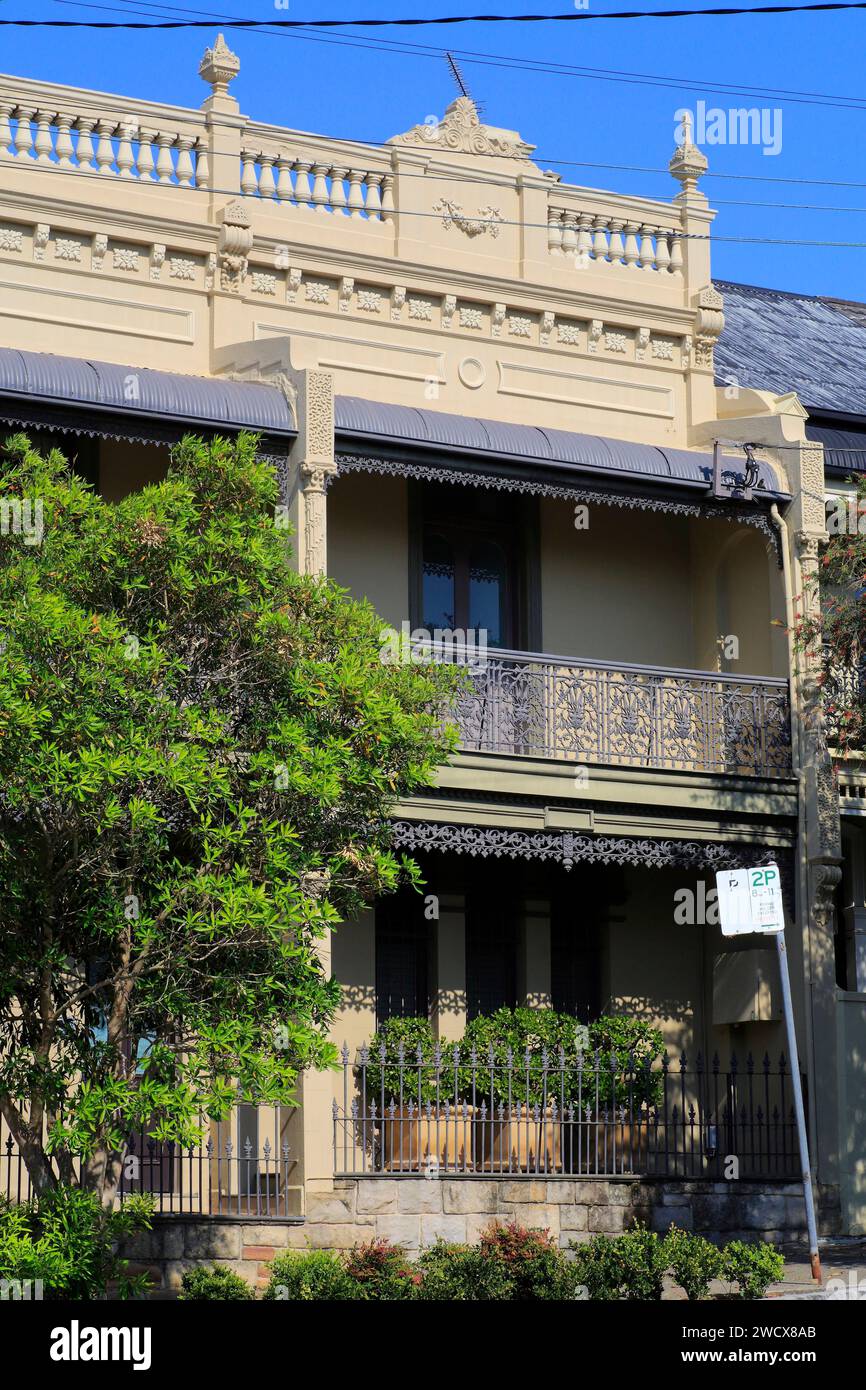 Australia, nuovo Galles del Sud, Sydney, distretto di Paddington, architettura vittoriana Foto Stock
