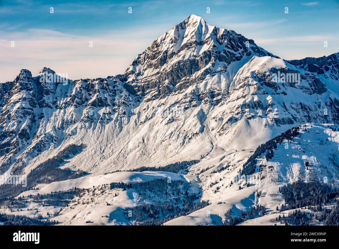 Francia, Savoie, Hauteluce, station de Sports d'hiver Les Saisies Foto Stock