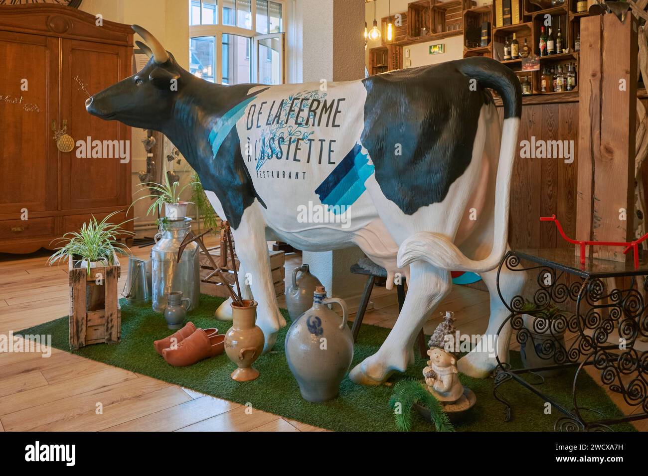 Francia, Mosella, Rombas, De la Ferme à l'Assiette Restaurant Foto Stock