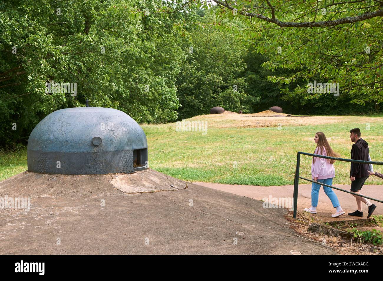 Francia, Mosella, Veckring, Tthe Big Work A19 Hackenberg fortificazione parte della linea Maginot, campana antiproiettile Foto Stock