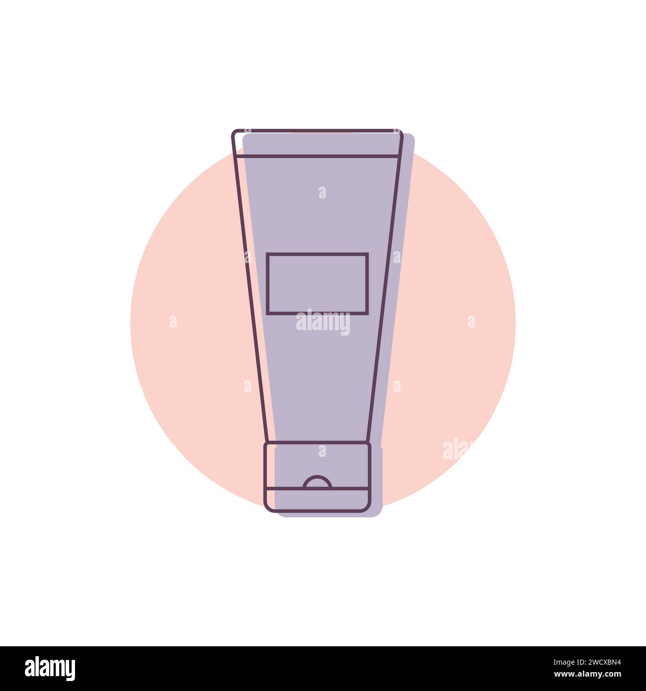Contorno icona tubo cosmetico. Tubo astratto per la bellezza e la cura della pelle con gel detergente, crema o lozione. Illustrazione vettoriale Illustrazione Vettoriale