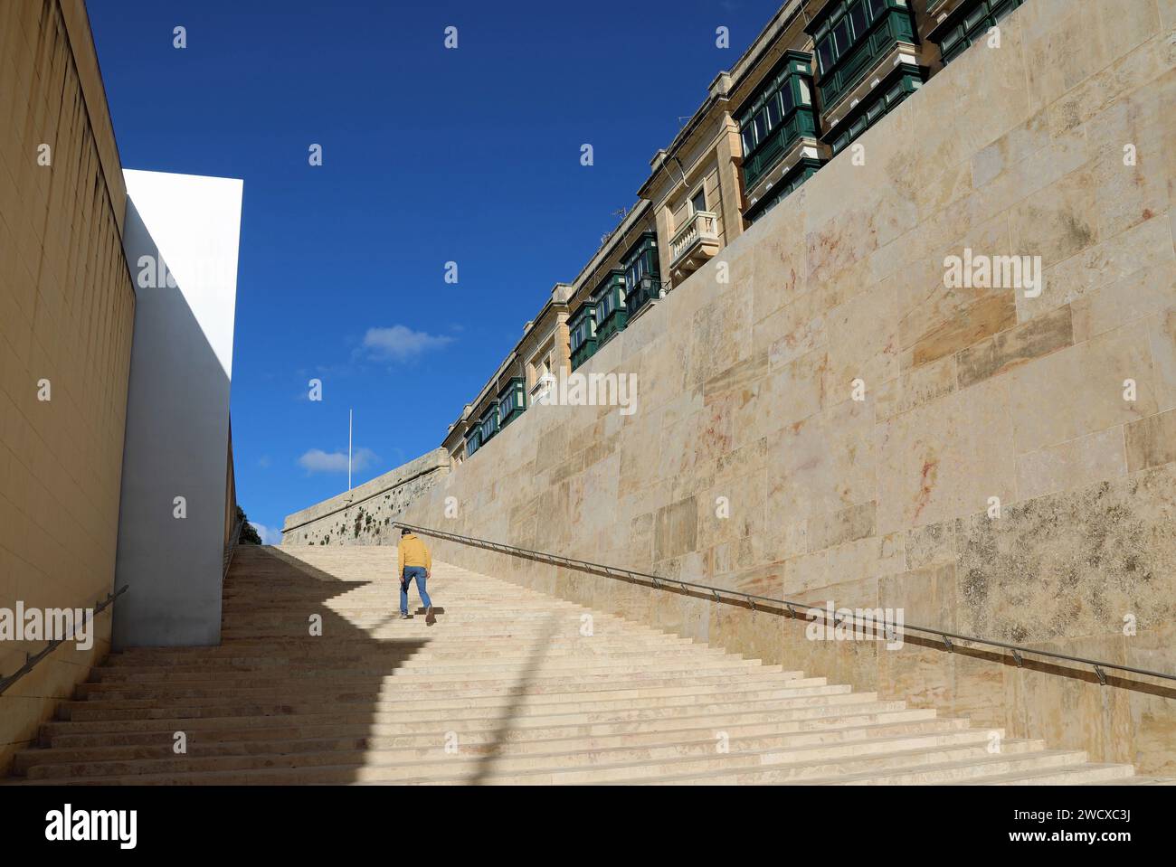 Mura della città di la Valletta a Malta Foto Stock