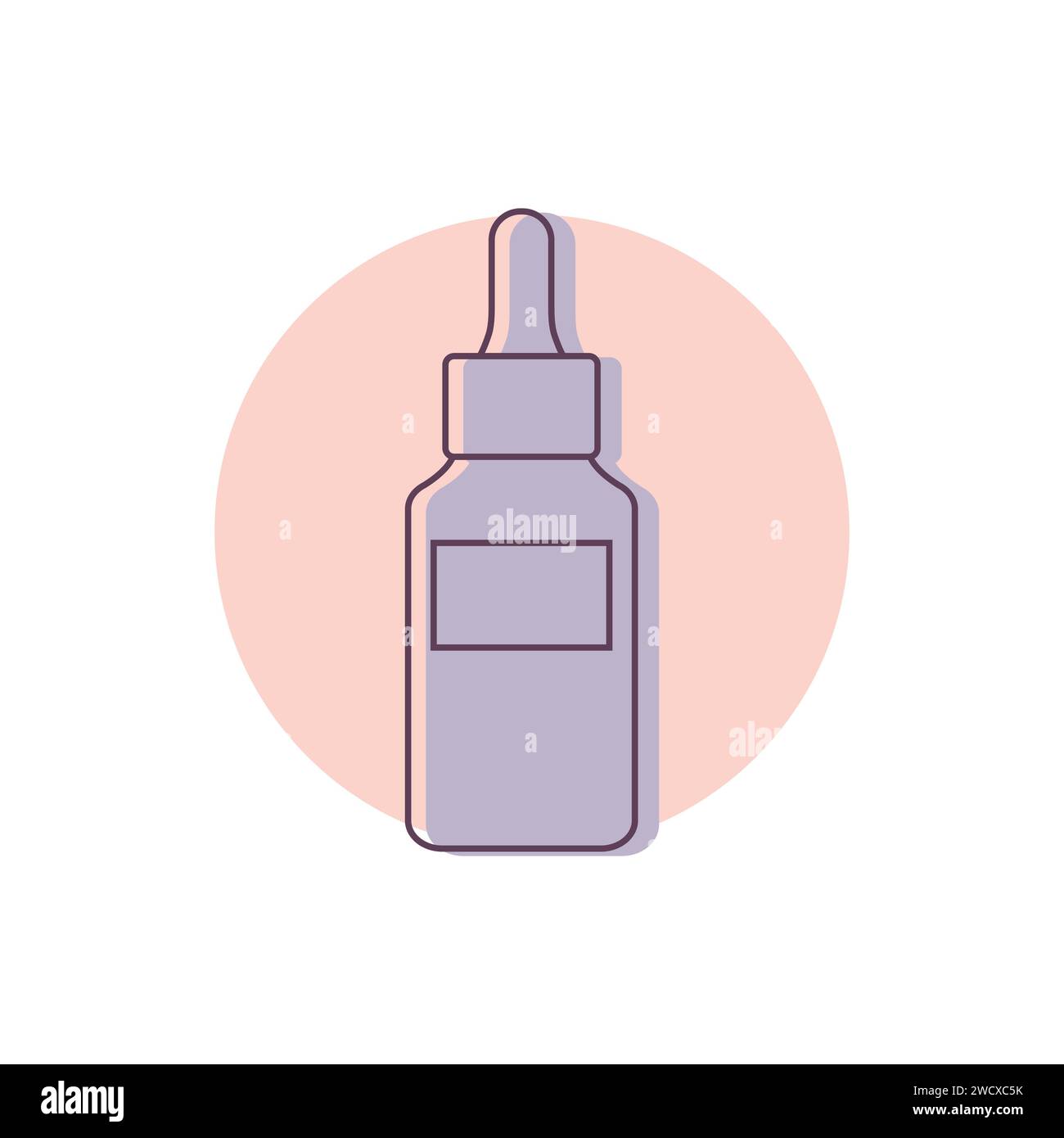 Contorno icona tubo cosmetico. Provetta astratta con siero facciale per trattamenti estetici e cutanei. Illustrazione vettoriale Illustrazione Vettoriale