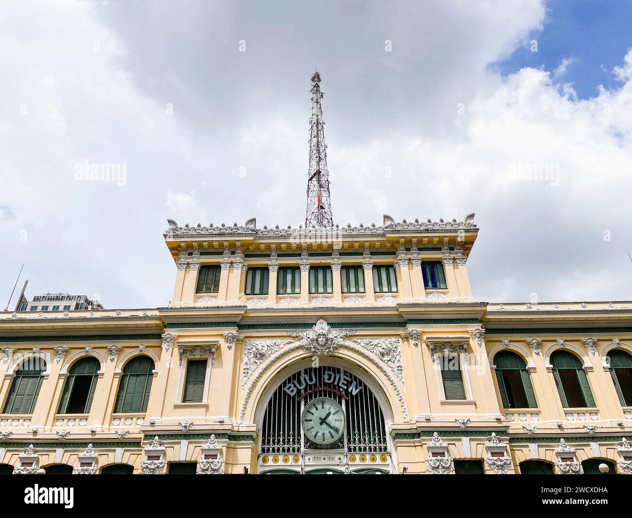 Vietnam, Saigon, ho chi Minh ville, ufficio postale generale Buu Dien Foto Stock