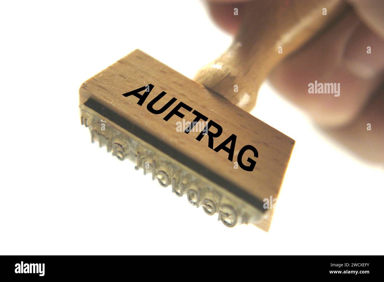 Stempel mit der Aufschrift - Auftrag - , Deutschland, BLF *** timbro con l'iscrizione Auftrag , Germany, BLF STEM 017 Foto Stock