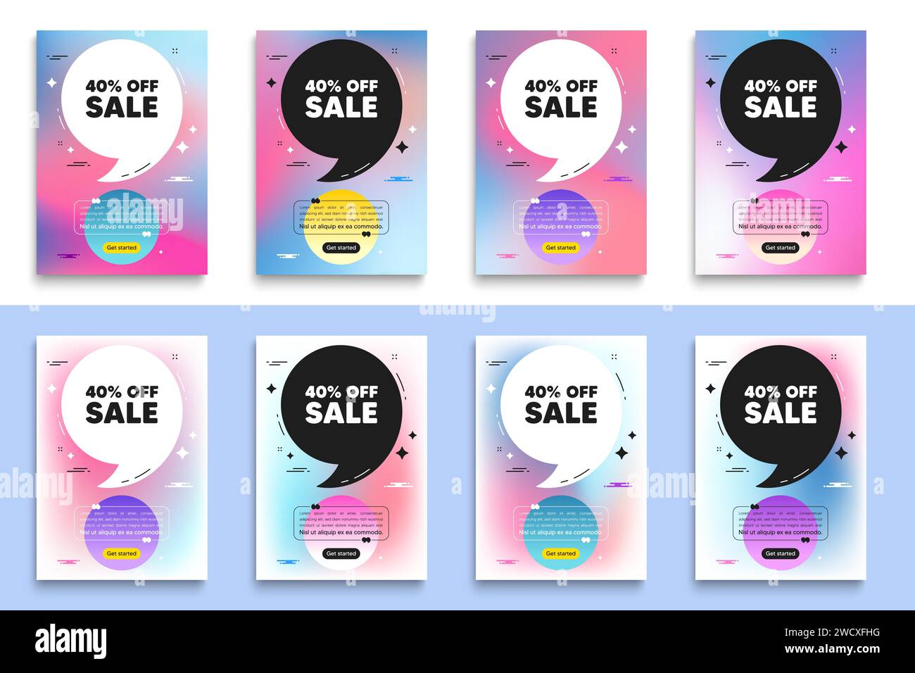 Sconto del 40%. Cartello offerta prezzo promozionale. Cornice del poster con preventivo. Vettore Illustrazione Vettoriale