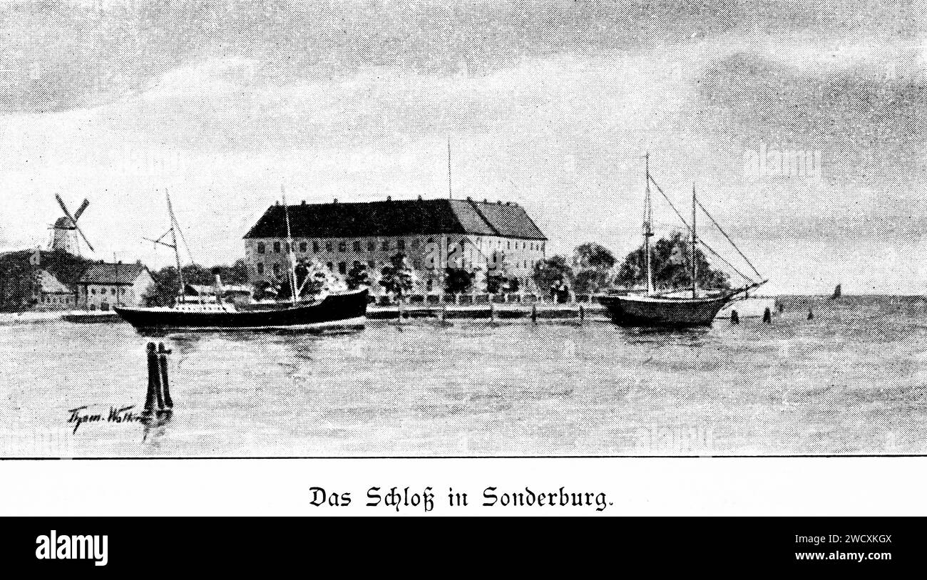 Castello di Sonderburg, ex ducato di Schleswig, Schleswig-Holstein, Germania del Nord, oggi Danimarca, Europa centrale, Foto Stock