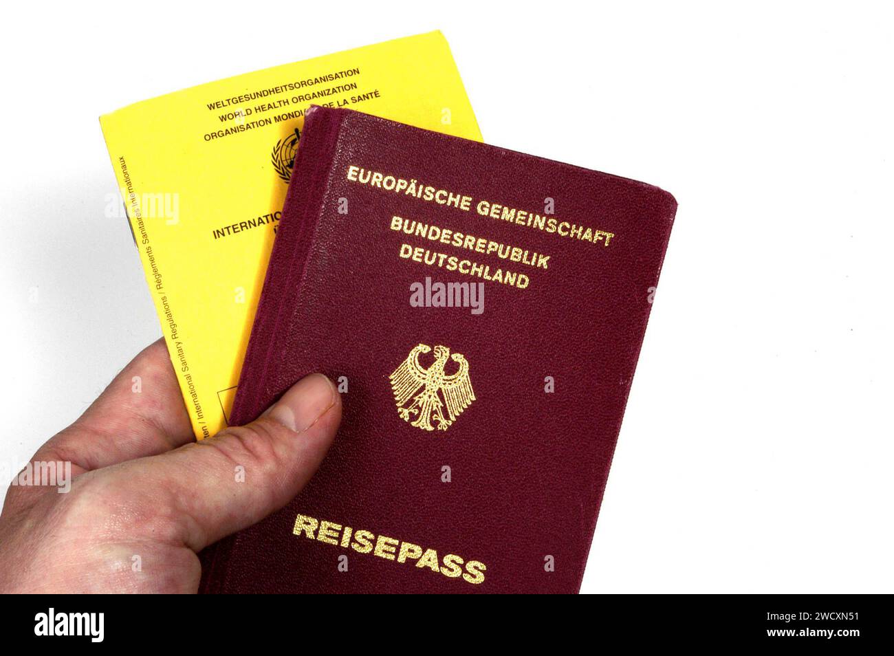 Reisepass und Internationaler Impfpass, Deutschland, BLF *** passaporto e certificato di vaccinazione internazionale, Germania, BLF BL022412 Foto Stock