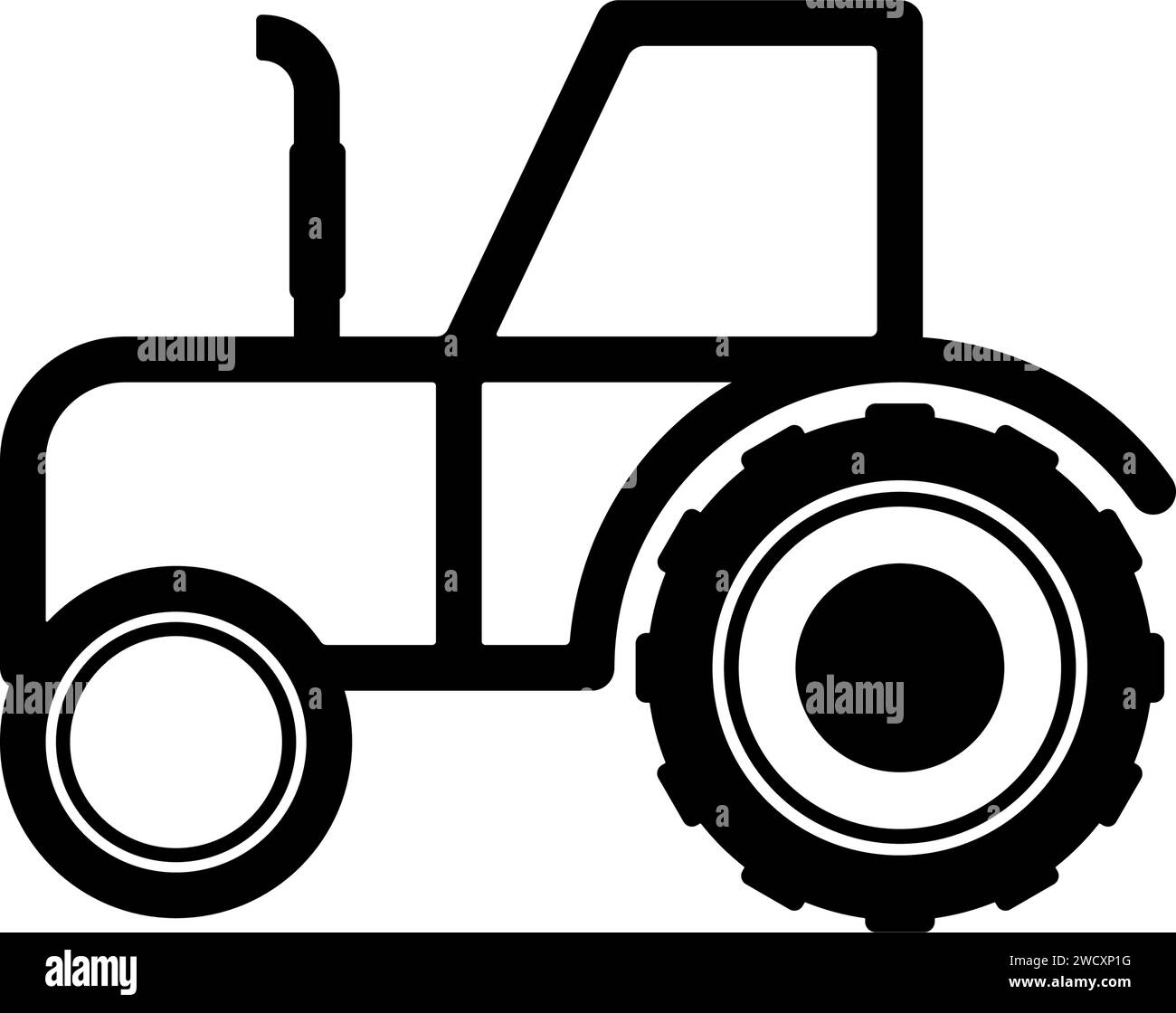 Simbolo icona trattore. Illustrazione del vettore piatto Illustrazione Vettoriale