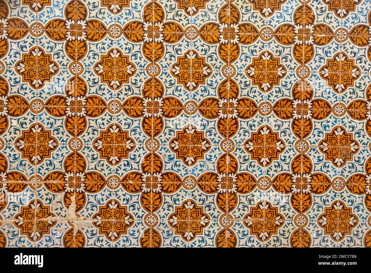 Piastrelle decorative tradizionali portoghesi azulejos Foto Stock