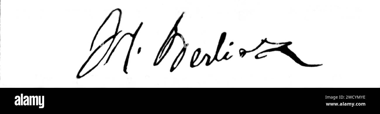 1860 c. , FRANCIA : il compositore francese HECTOR BERLIOZ ( 1803 - 1869 ). Autografo . - STORIA - FOTO STORICHE - COMPAGNE - OPERA LIRICA - CLASSICA - FIRMA - AUTOGRAFO - MUSICISTA - MUSICA - ARCHIVIO GBB Foto Stock