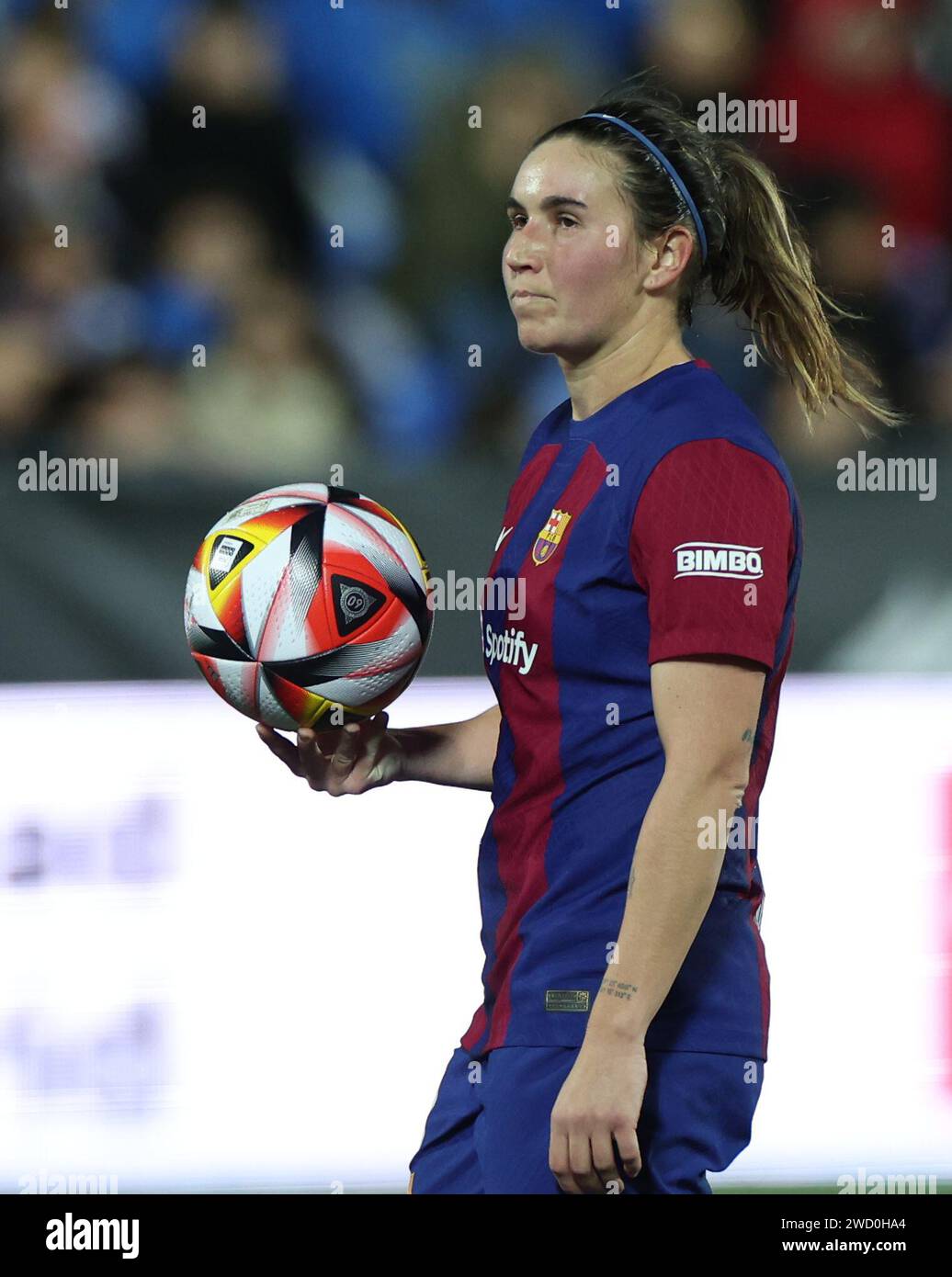 Leganes, Spagna. 17 gennaio 2024. Mariona di Barcellona durante la partita Barcellona FC vs Real Madrid FC della seconda semifinale della Supercoppa femminile spagnola all'Estadio Municipal de Butarque. Credito: Isabel Infantes/Empics/Alamy Live News Foto Stock