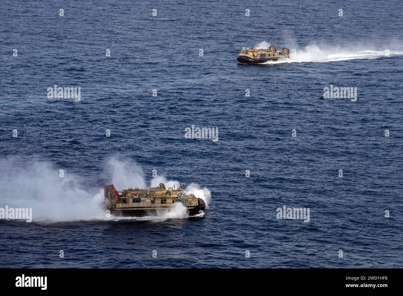 Cuscini Air per imbarcazioni da sbarco della Marina degli Stati Uniti nel Mar Cinese meridionale. Foto Stock