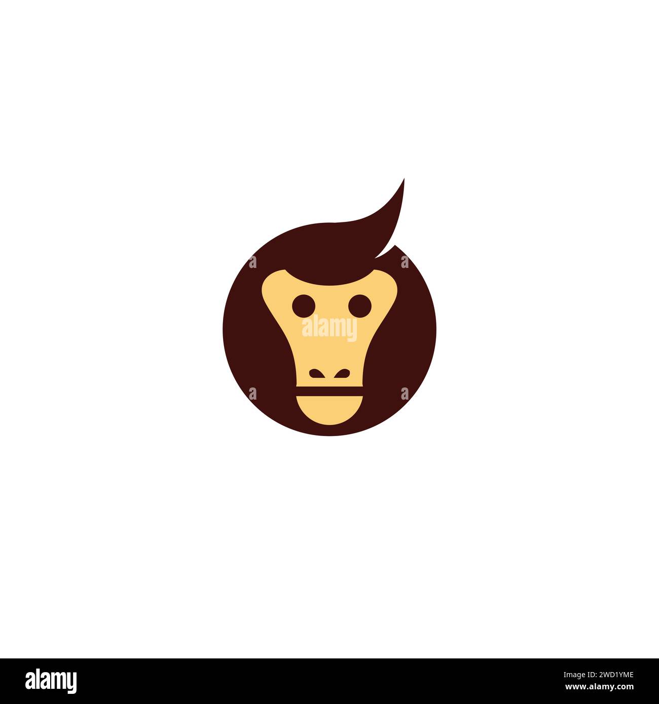 Logo Monkey cute. Illustrazione del vettore della testa della scimmia Illustrazione Vettoriale