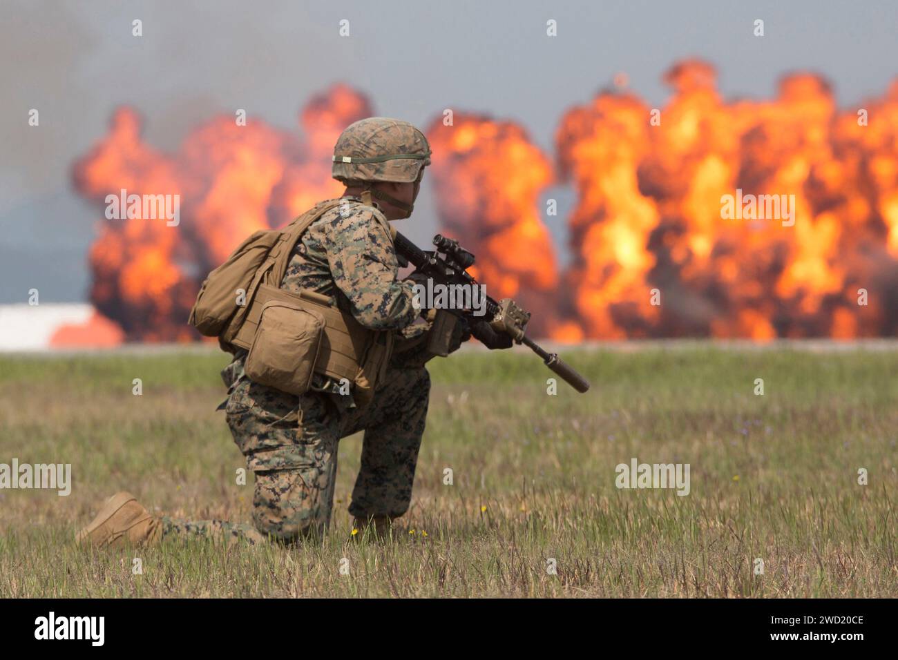 Una dimostrazione della Marine Air-Ground Task Force presso la Marine Corps Air Station di Iwakuni, Giappone. Foto Stock