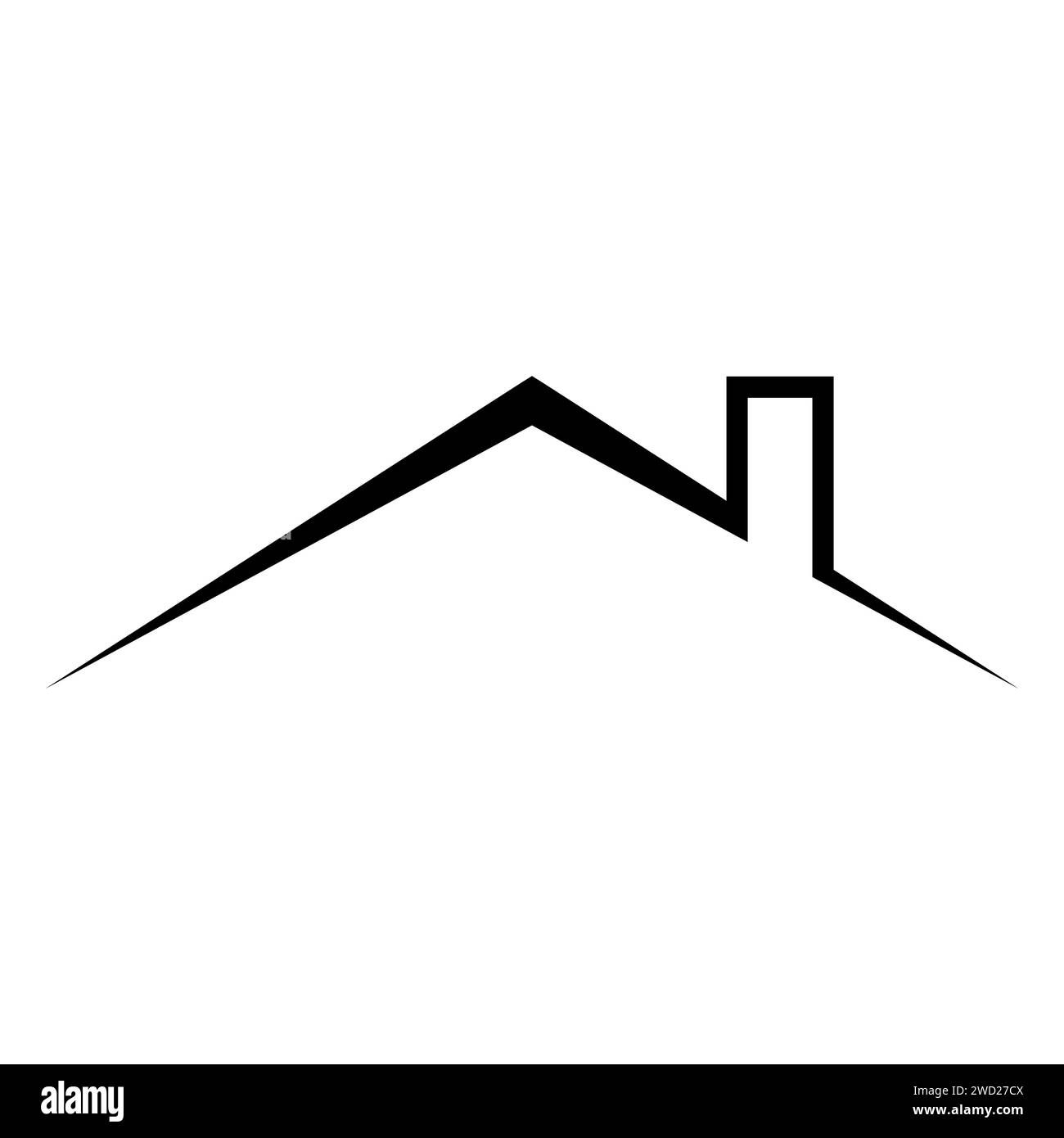 Logo di design del tetto della casa, materiali di copertura per tetto Illustrazione Vettoriale