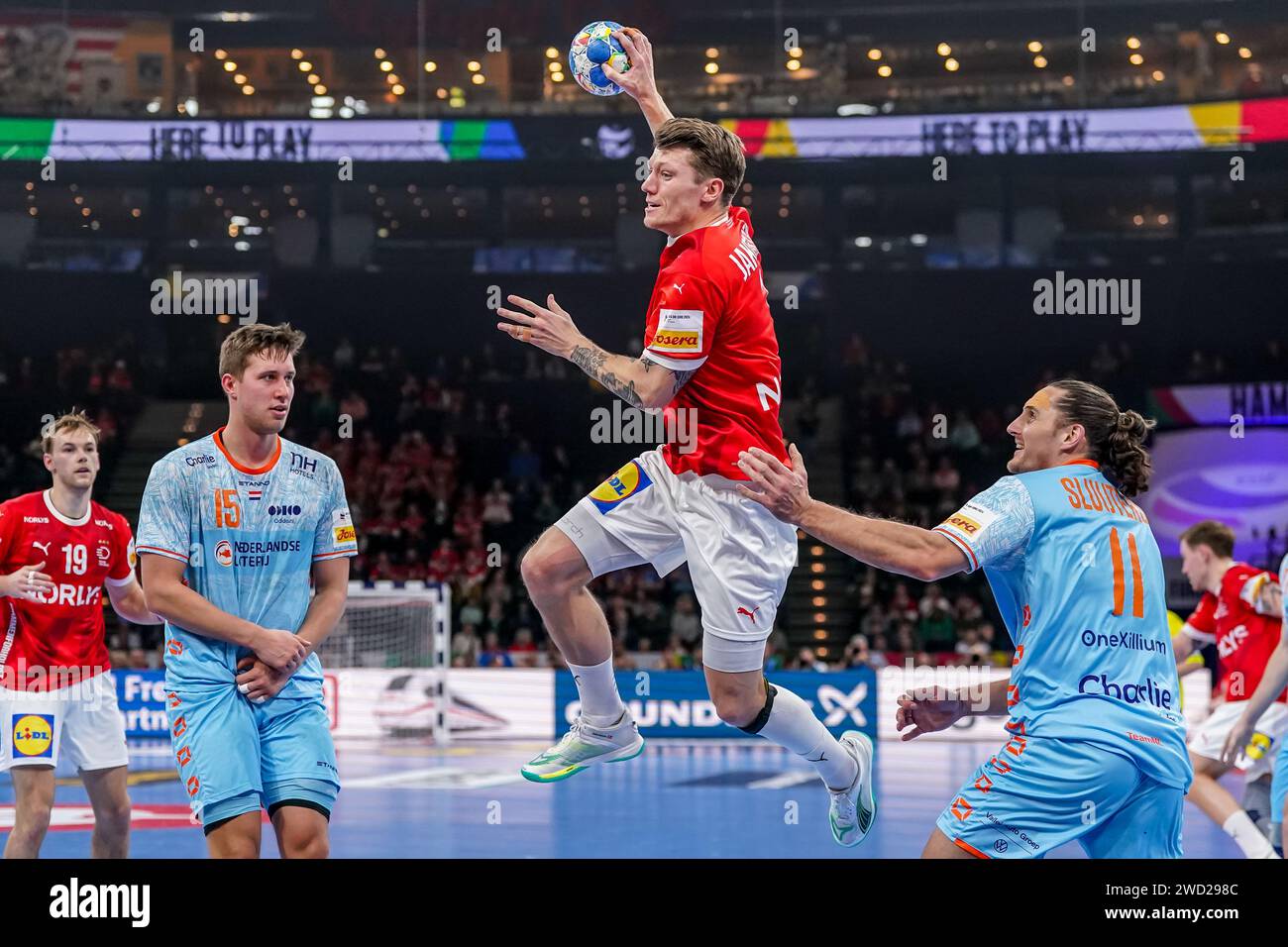 Amburgo, Germania, 17 gennaio 2024, Emil Jakobsen di Danimarca durante