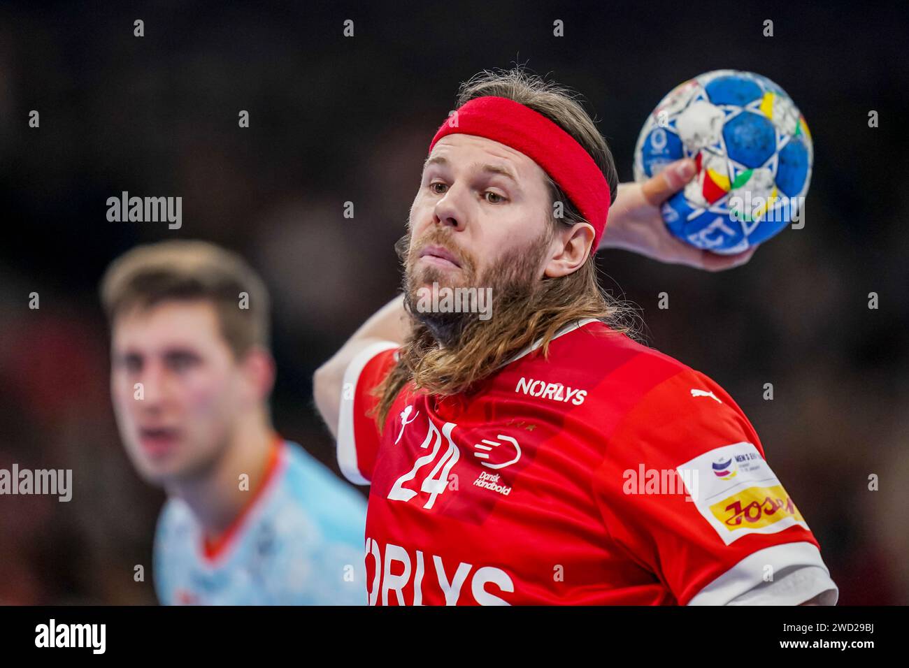 Amburgo, Germania, 17 gennaio 2024, Mikkel Hansen di Danimarca durante
