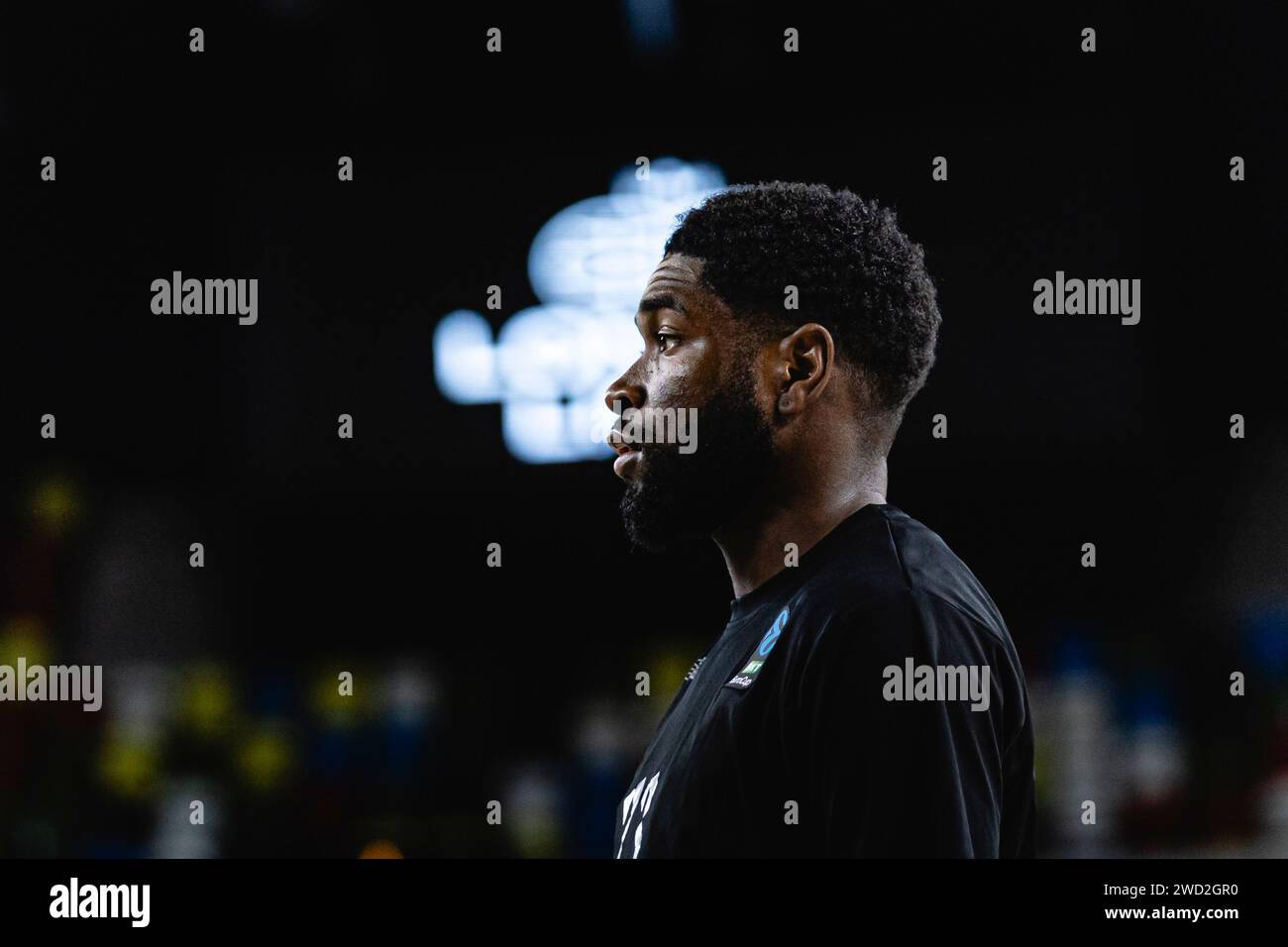 Joventut Badalona sconfigge i London Lions in una partita di Eurocup all'arena Copper Box di Londra il 17 gennaio 2024. copyright caroljmoir Foto Stock