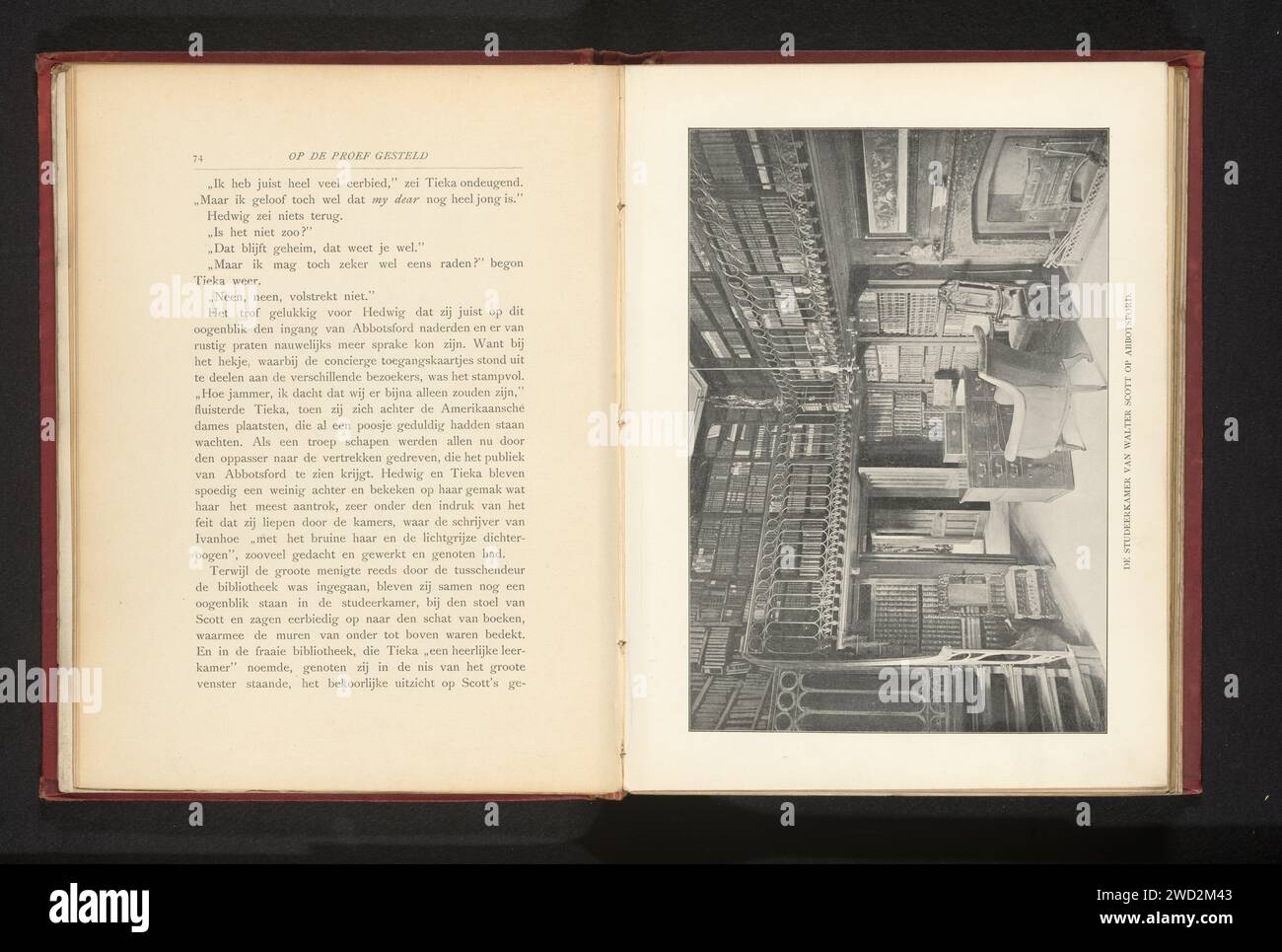 Studio di Walter Scott su Abbotsford vicino a Melrose, Scozia, Anonymous, c. 1901 - in o prima del 1906 studio su carta fotomeccanica stampata; 'studiolo'; biblioteca Abbotsford Foto Stock