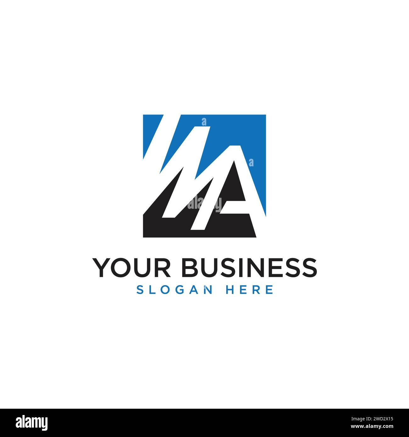 Concetto di design del logo del logo con lettera ma quadrata astratta. Illustrazione vettoriale Illustrazione Vettoriale