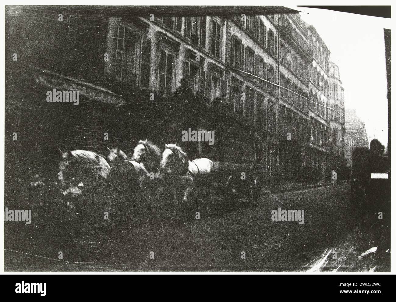 Street Face con cavalli e carrozza a Parigi, George Hendrik Breitner, c. 1890 - c. 1910 Fotografia Amsterdamprinter: Olanda carta gelatina stampa argento Parigi Foto Stock