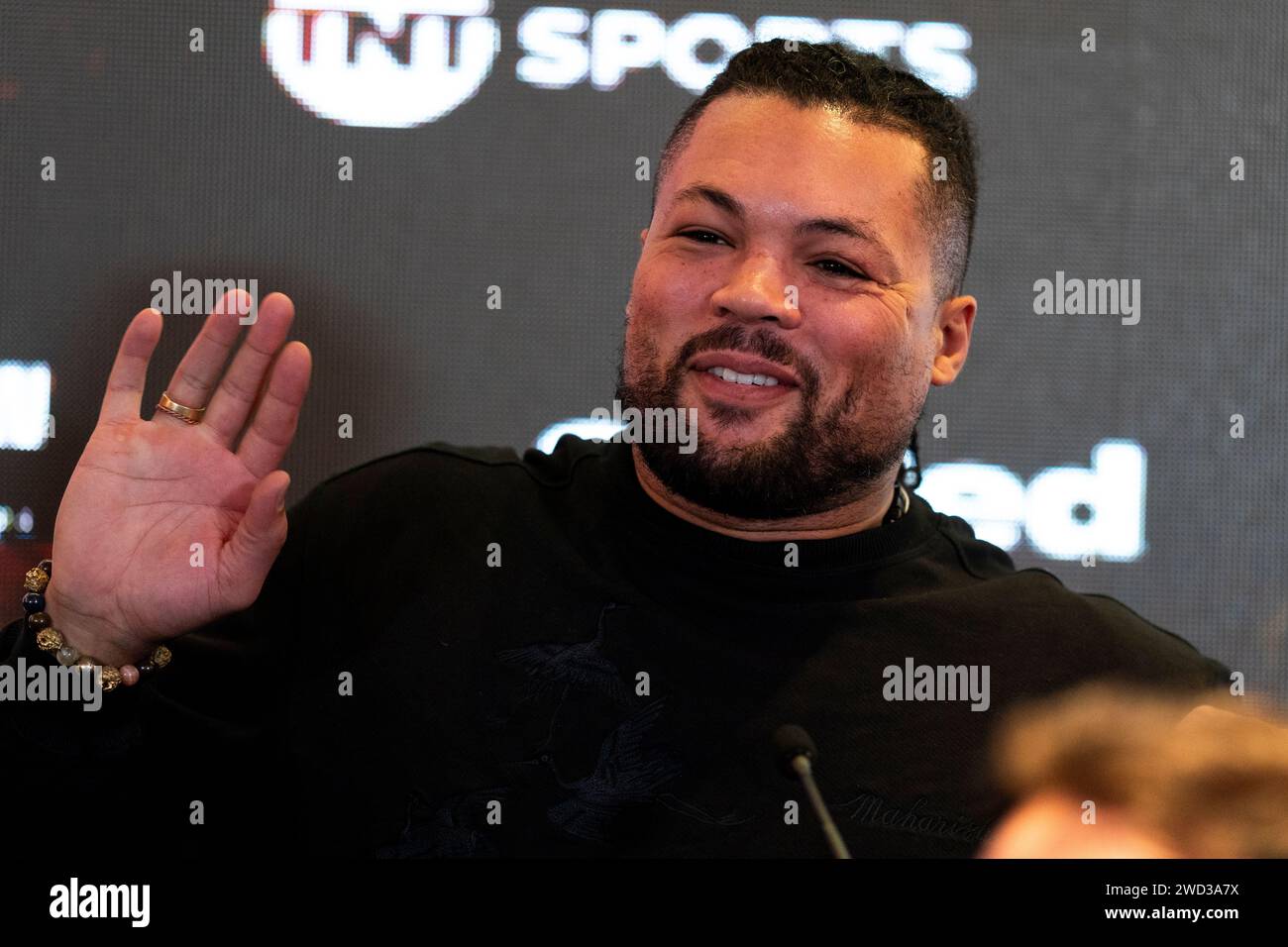 Joe Joyce durante una conferenza stampa alla Court Room della Glaziers Hall, Londra. Il magnifico spettacolo Seven Ride Again si svolgerà a Birmingham a marzo. Data foto: Giovedì 18 gennaio 2024. Foto Stock