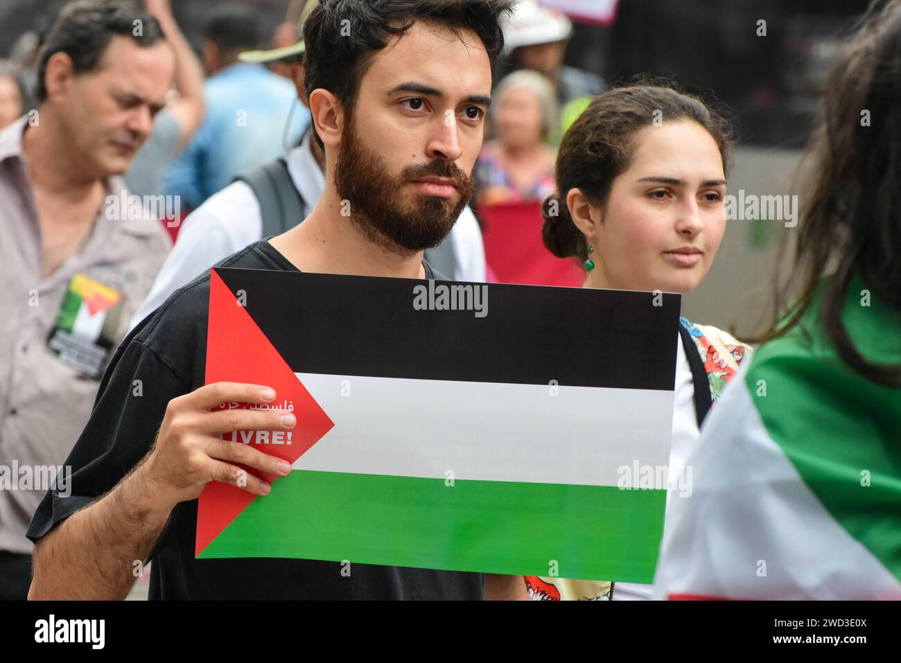 Movimenti sociali, palestinesi e sostenitori protestano contro "Global Call - cessate il fuoco ora! Ferma il genocidio a Gaza. Foto Stock