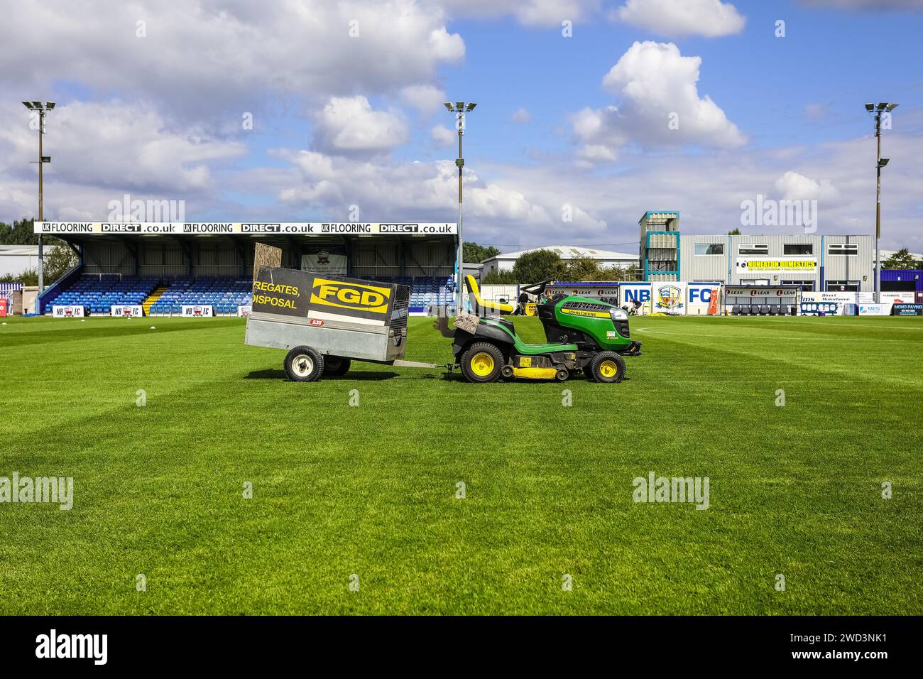 Il First Class Safety Stadium, Liberty Way, Nuneaton, sede del Nuneaton Borough Football Club. Foto Stock