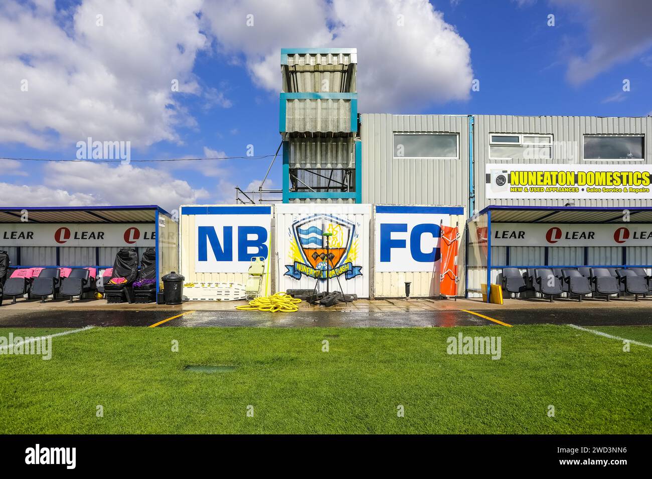 Il First Class Safety Stadium, Liberty Way, Nuneaton, sede del Nuneaton Borough Football Club. Foto Stock